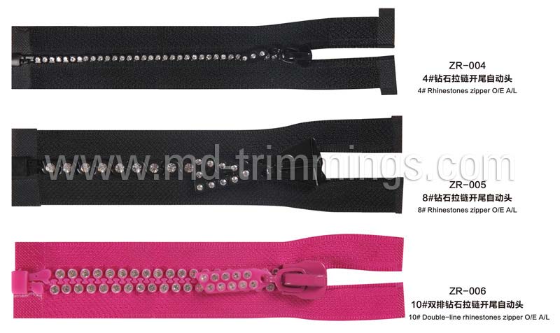 Rhinestones zipper O/E A/L - 473